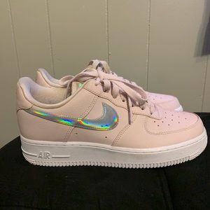 Pink Holographic Nike Air Force Ones